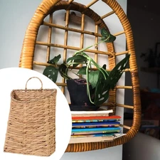 Woven Hanging Basket Portable Storage Basket for Farmhouse Garden Restaurant