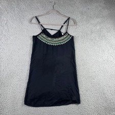 American Eagle Mini Dress Women Small Beaded Embellished Spaghetti Strap Y2K