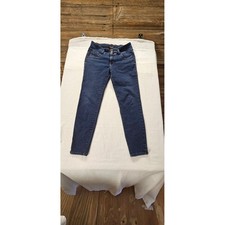 Curve Appeal Women Dark Wash High Rise Triple Button Skinny Jeans Size 10/30