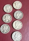 Mercury Silver Dime Lot 10C 0.9 Fine Business Strike Circulated 1928-1942