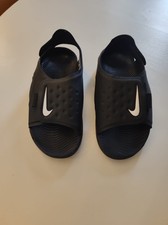 NIKE KIDS CHILD SANDAL SUNRAY ADJUST  1 BLACK FLIP FLOP SLIDES UK 13.5