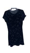 Vintage 90s Roberta Black Velvet Beaded Dress Made In USA SizeM Cocktail Party