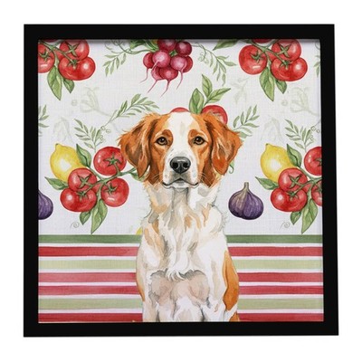 Orange and White Brittany Vegetables Framed Metal Print WDK8144MFP88