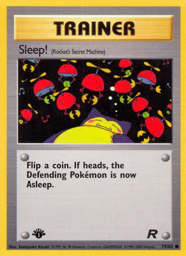 Sleep! (Rocket's Secret Machine) Team Rocket Common NM Pokemon 79/82 1st Edition