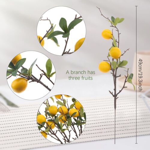 19.3inch Simulation Artificial Lemon Branches Fake Fruit Yellow Decoration fo... - Picture 4 of 7