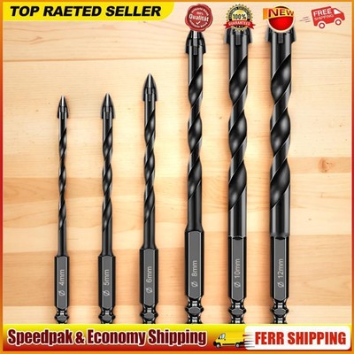 6Pcs Multifunction Drill Bits Kit Tools Carbide Tip Alloy Triangle Bit Tool