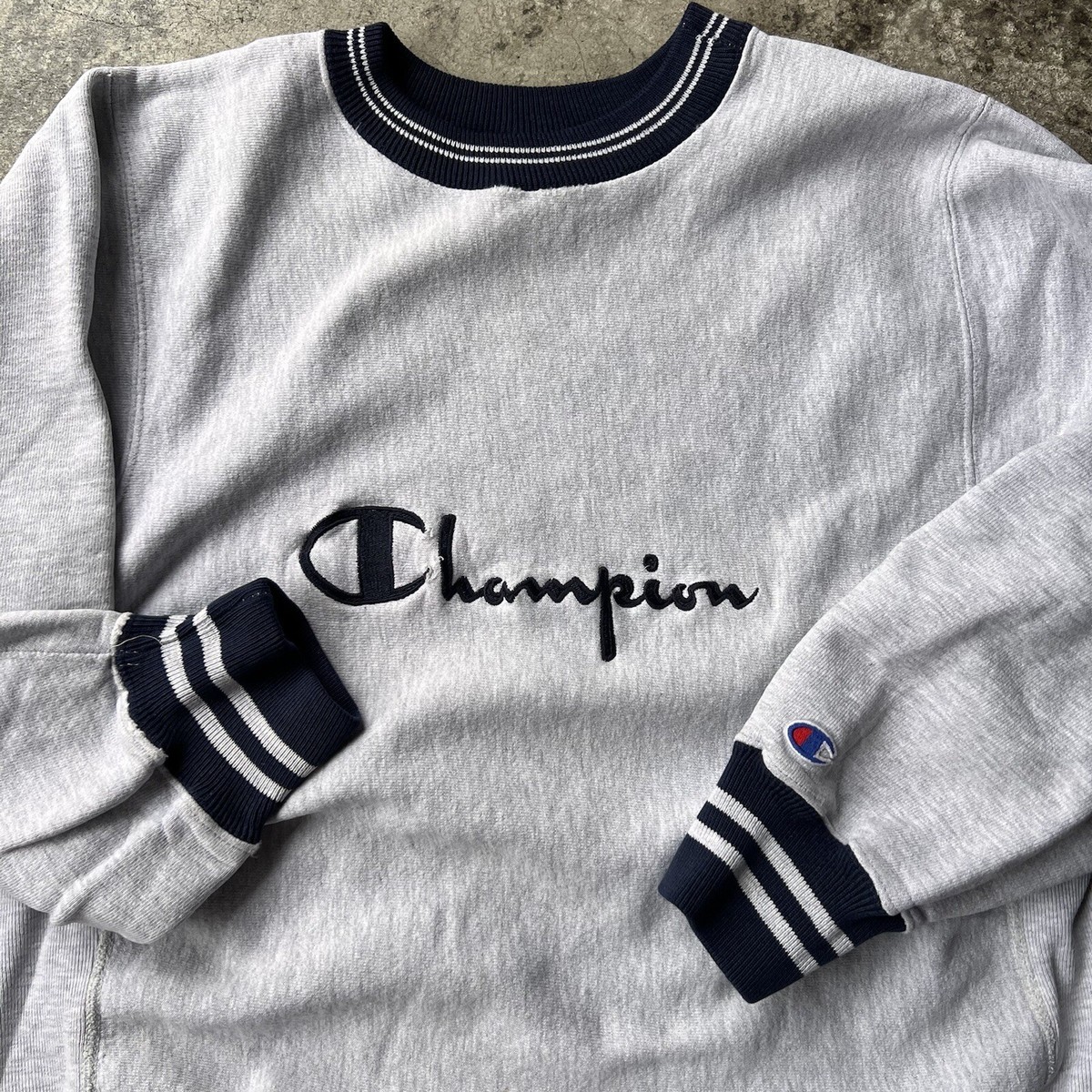Vintage 90s champion USA Made Reverse Weave Pullover Two Tone