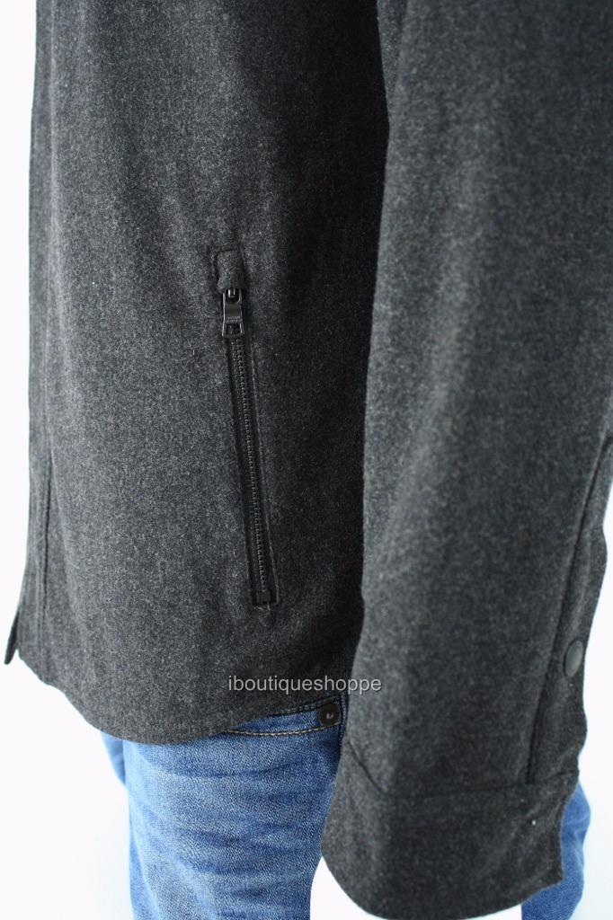 Armani Exchange A|X Mens Snap Front Collared Wool Logo Jacket Zip
