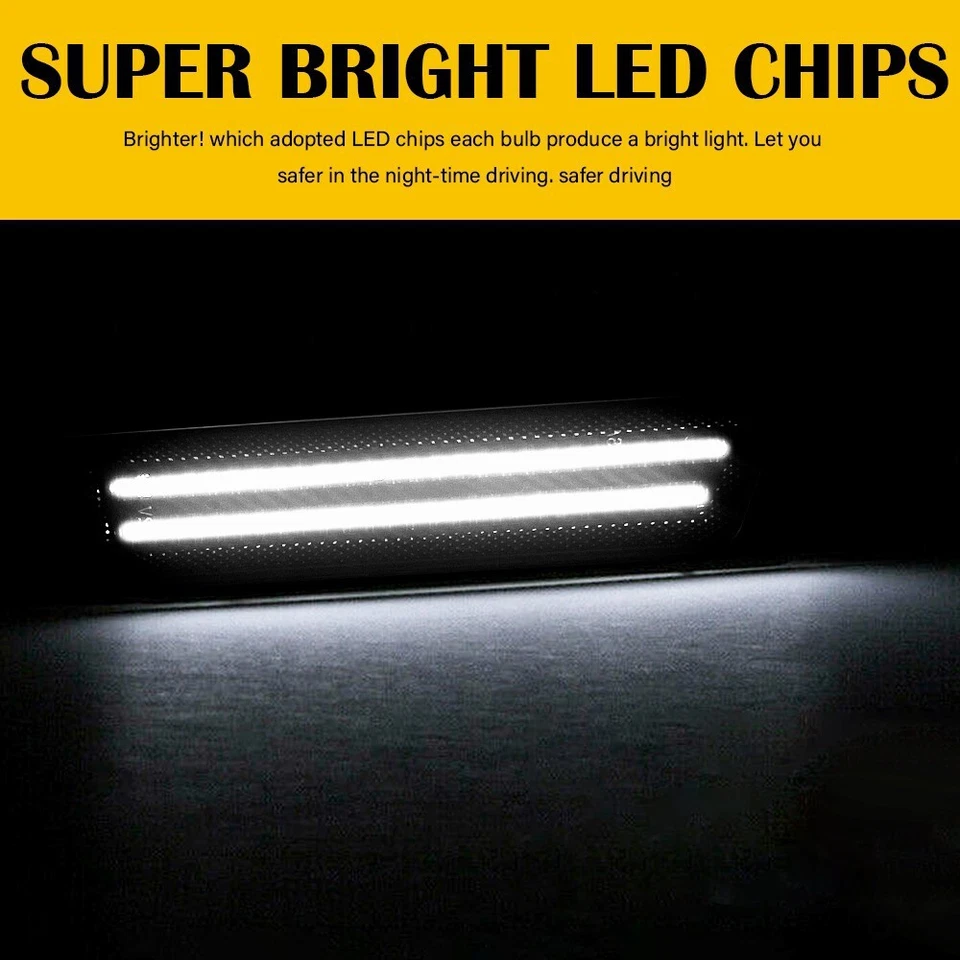 For 2011-2014 Dodge Charger White LED Smoked Rear Fender Side Marker Lights Lamp - Image 2 of 4