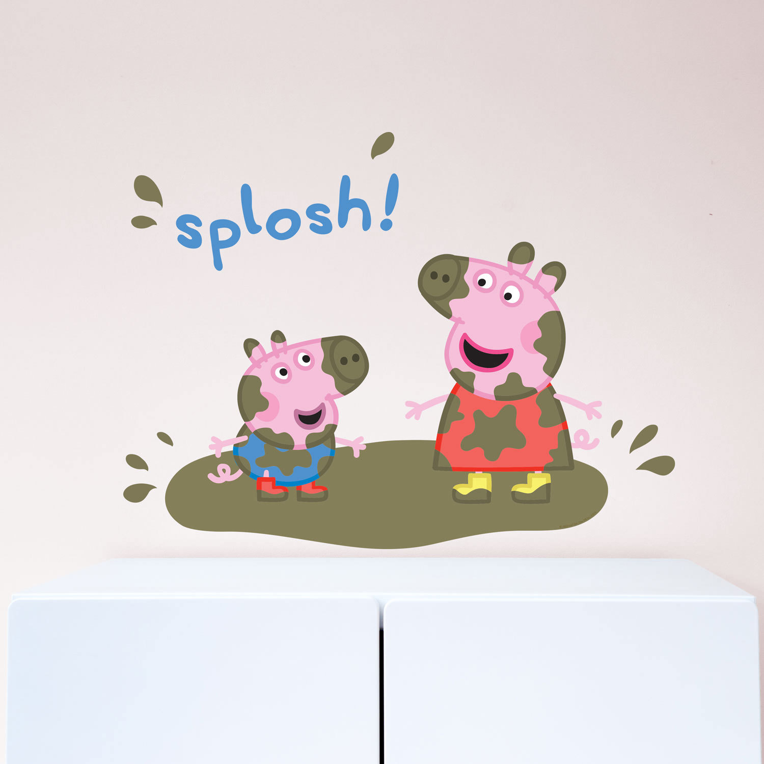 Peppa Pig and splosh wall sticker Official Peppa Pig wall