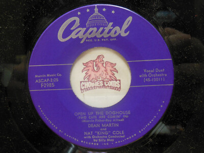 Dean Martin & Nat King Cole   Open Up The Doghouse / Long Ago, 45 RPM VG+ (27C)