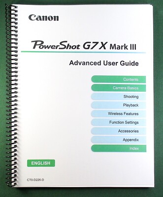 Camera Manuals Canon G7x Manual Canon PowerShot G7 X Mark II