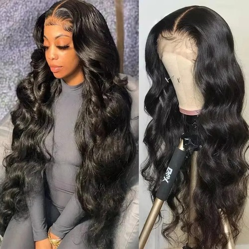 HD Transparent 13x4 13x6 Body Wave Lace Front Wig Pre Plucked Human Hair Wigs - Picture 7 of 7