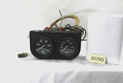 1963 PONTIAC GRAND PRIX UNDER DASH OIL AND WATER GAUGE WITH BEZEL AND WIRING - Foto 2 di 7