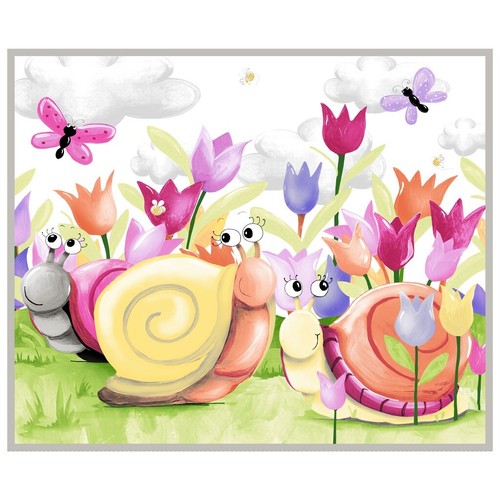 Susybee Sloane the Snail SB20409 545 Fabric 36" Quilt Panel Cotton - Picture 3 of 4