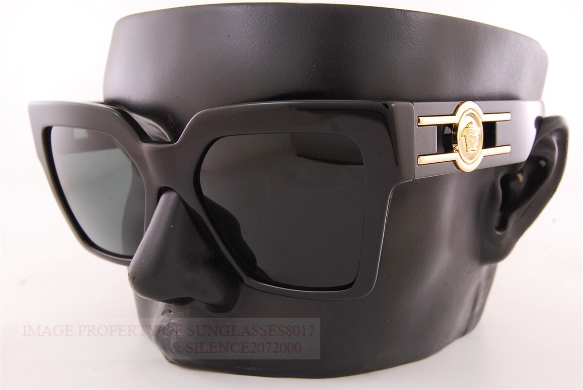 Brand New VERSACE Sunglasses VE 4458 GB1/87 Black/Dark Gray 