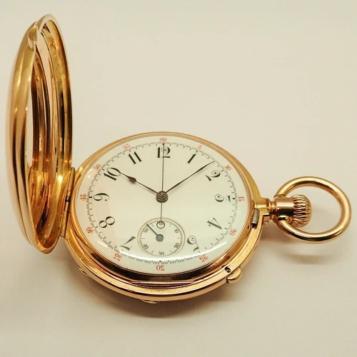 PATEK PHILIPPE SAVONETTE TASCHENUHR CHRONOGRAPH 18K GOLD 50,5mm 106g