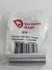 Vermont Gage - 111261000 - .610" Minus - Class ZZ Pin Gage