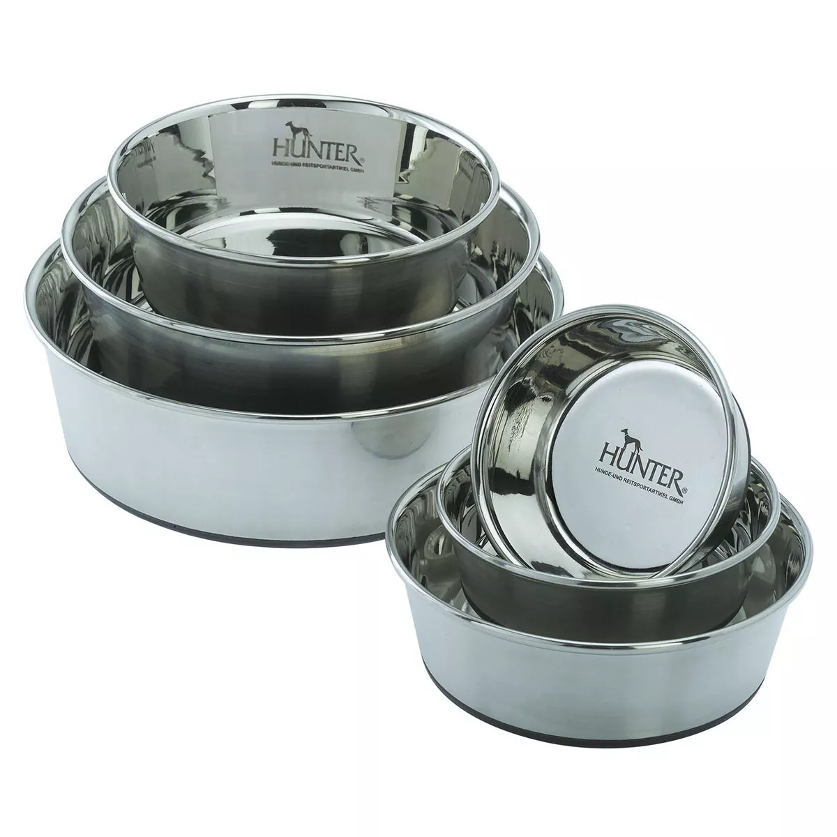 Hunter Dog Stainless Steel Bowl anti Slip Various Sizes New eBay