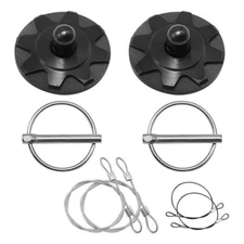 2 Set Car Hood Pin Kit Aluminum Alloy Hood Pin Lock Latch Catch Black Universal