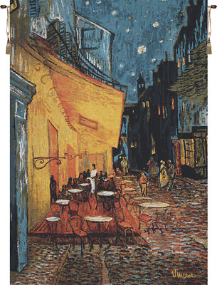 Cafe Terrace at Night by Van Gogh Belgian Tapestry | Jacquard Woven Wall Art