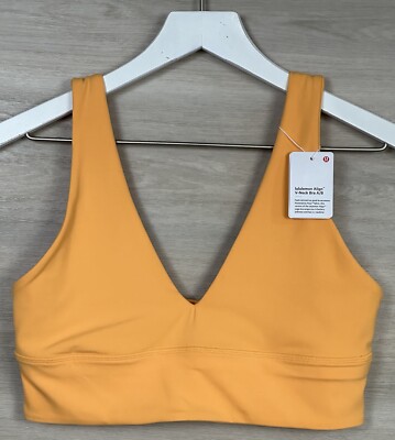 Lululemon Align V Neck Bra Light Support Size 10 A/B Cup Mango Dream MGDM 30390
