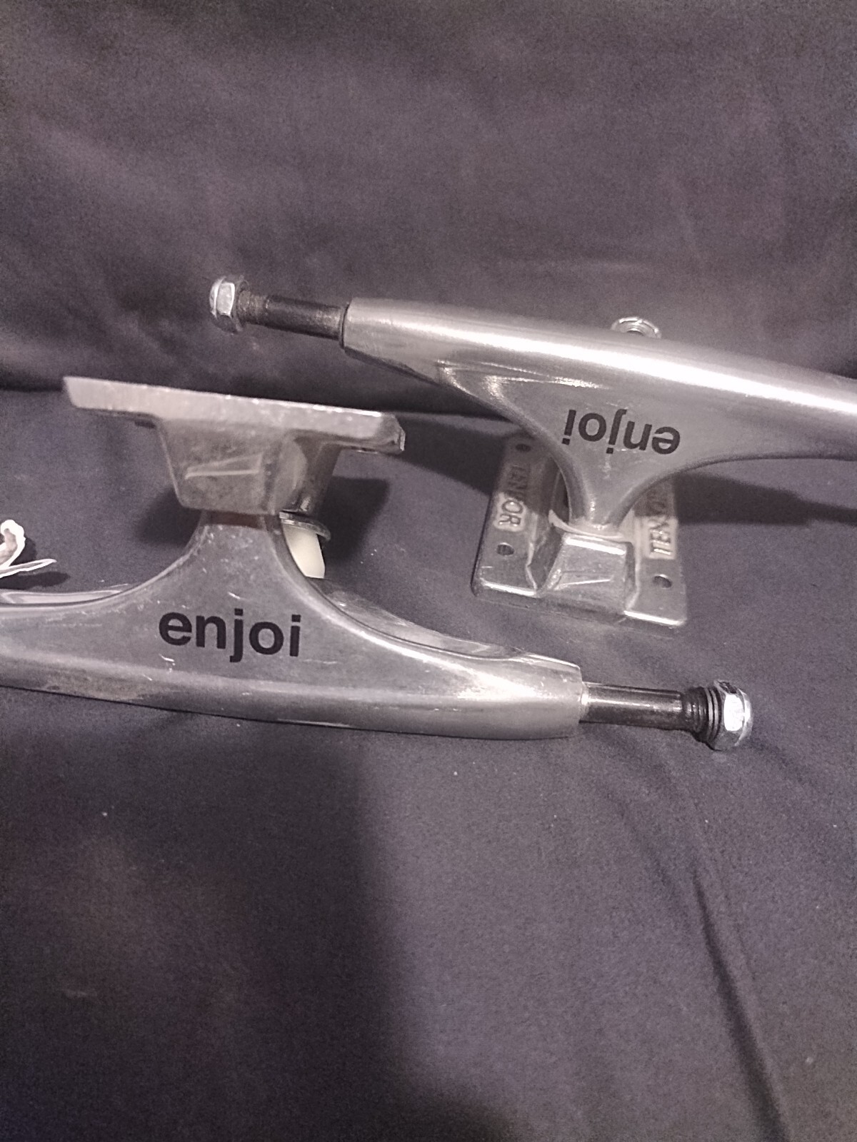Enjoi Trucks 8.0" Hollow Kingpins Polished Silver Pair Skate