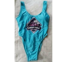 YMI Womans 1 Pc Swimwear Size L/XL Girls Rule Blue NWT