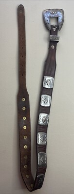 J & M Davidson, Jean L\'Insolite Black Belt W/ Metal Concho Etched made in france J & M Davidson Made for Jean L main image 3