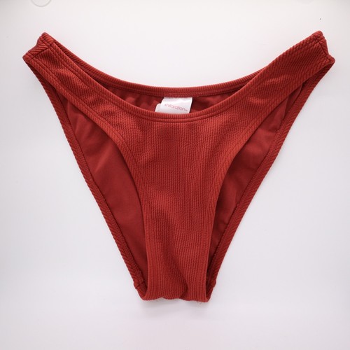 Xhilaration women's swim Small high leg scoop waist bottom orange brown nwt
