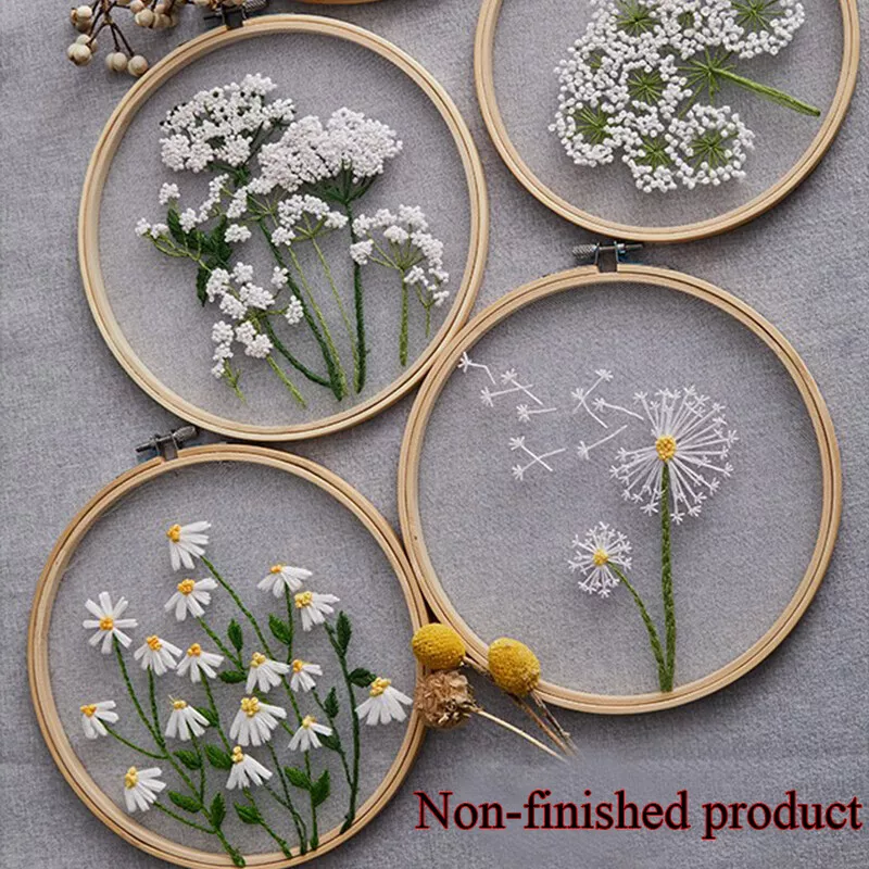 1 Set Embroidery Starter Kit Flower Pattern Easy to Handle Elegant Floral  Cross