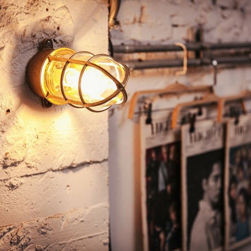 Vintage Industrie Wandleuchte Antik Retro Käfig Schott Wand Decken Lampe UK - Bild 41 von 43
