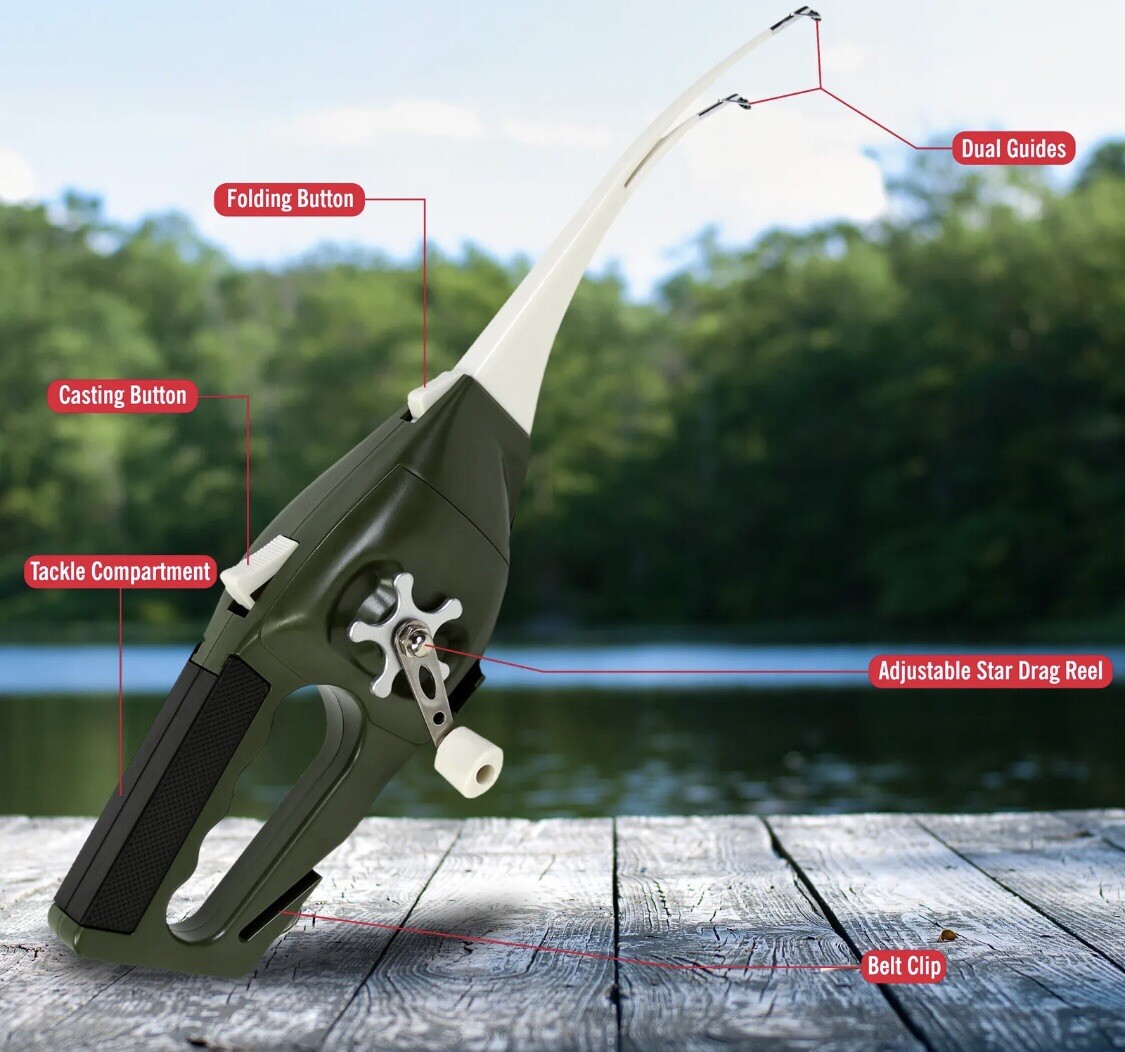 Ronco Pocket Fisherman Spincasting Outfit with 2 Bonus Lures