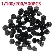 1-500pcs Butterfly Clutch Rubber Pin Backs Keepers Replacement Uniform Badge