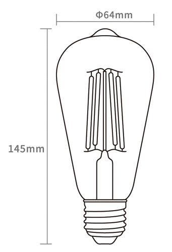 5x LED ST64 Vintage Filament Light Globe Edison Bulb E27 8W 2700K Warm White SAA - Picture 3 of 5