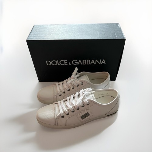 Dolce & Gabbana Men’s Plaque Trainers In White Size UK 8 - Picture 1 of 11