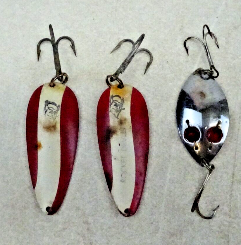 Leurre De Pêche Vintage Red Eye Wiggler / Dardevle – Métal (bon état)