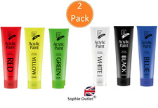 2PACK ACRYLIC PAINT TUBE120ML All Colours Art Crafts Artists Painter Painting UK