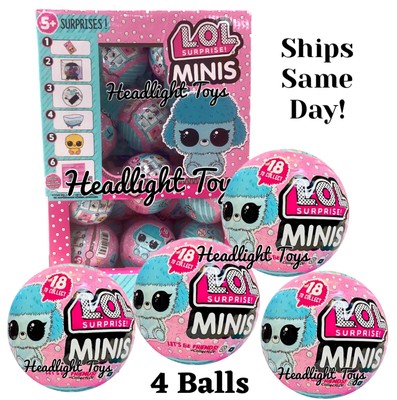 4 Balls LOL Surprise MINIS Tiny Fuzzy Pet Animal For Tots Doll Build Mini House | eBay