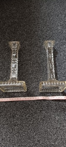 Vintage Glass Candlestick Holders Excellent Condition