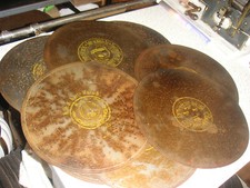 9 Symphonion Platten 30cm Kalliope Polyphon Uhr Rococo music box discs 11 3/4"