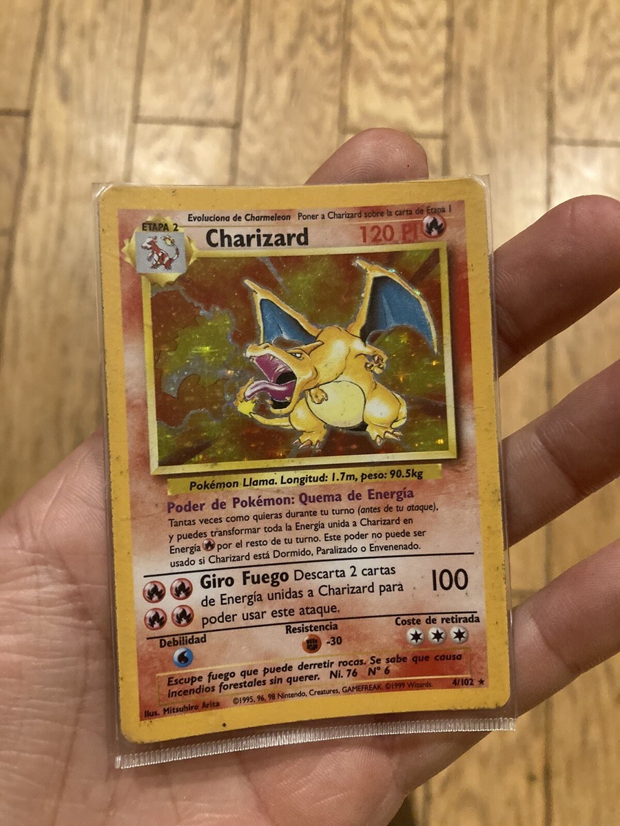 Pokémon TCG Charizard Base Set 4/102 Holo Rare (Spanish) | eBay