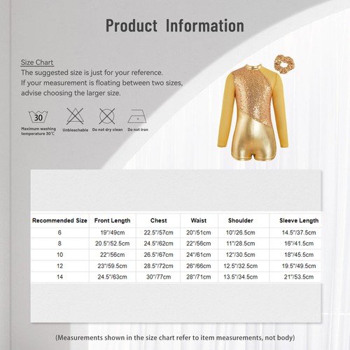 Kids Girls Dancewear Dance Sets Metallic Outfit Gymnastics Leotard Zipper Back - Picture 17 of 53