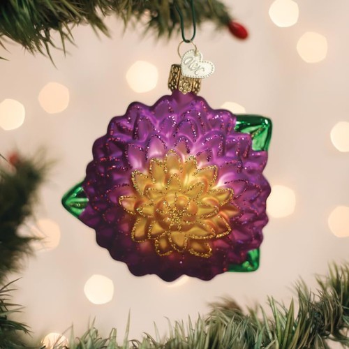 Alte Welt Weihnachten Dahlie Blume Glas Ornament für Weihnachtsbaum mit GRATIS Box - Bild 2 von 6