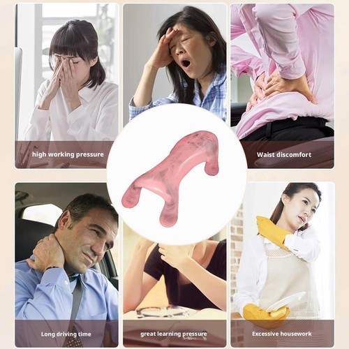 Resin Double Push Massager Shoulder Neck Point Pull Bar Scraping Massage CoKS98 - Picture 6 of 13