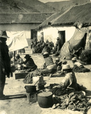 Bolivia Andes Huanuni Oruro market day tendance Old NPG Stereo Stereoview Photo 1900