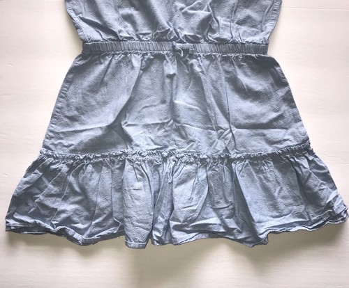 NAUTICA Dress Girls Size 14 Denim Blue Key Hole Neck Chambray Cap Sleeve Dress - Picture 4 of 13