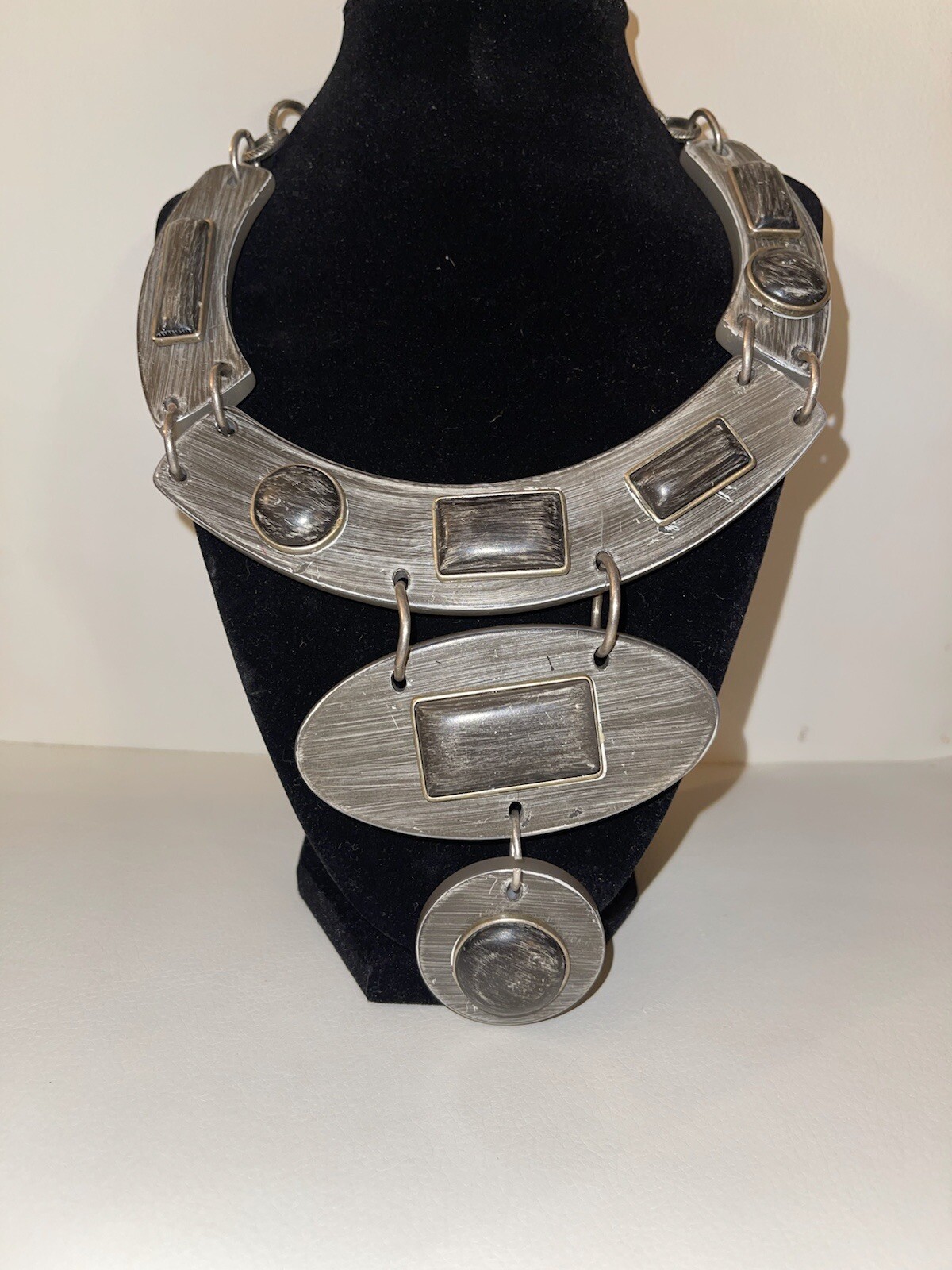 Unique vintage plastic costume necklace Multi Layered… Gem