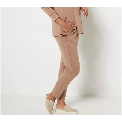 Susan Graver Weekend Brushed Back Knit Utility Pants Plus 5X Dark Camel A463156