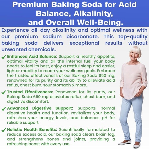 Cápsulas naturales de bicarbonato de sodio ácido estómago riñón 650 mg - Imagen 3 de 9